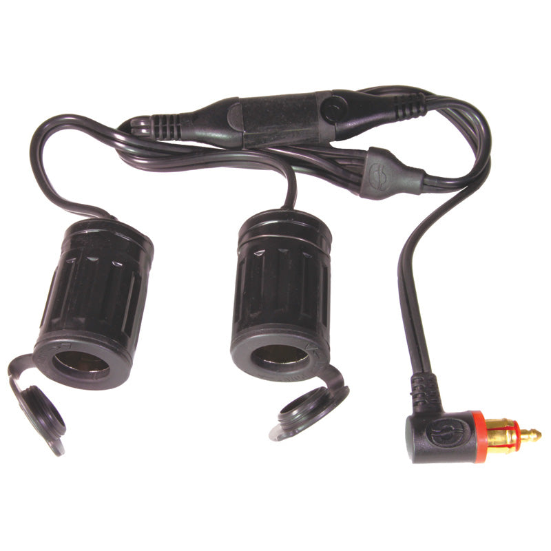 Tecmate CABLE 90° DIN PLUG - DUAL AUTO SOCKET