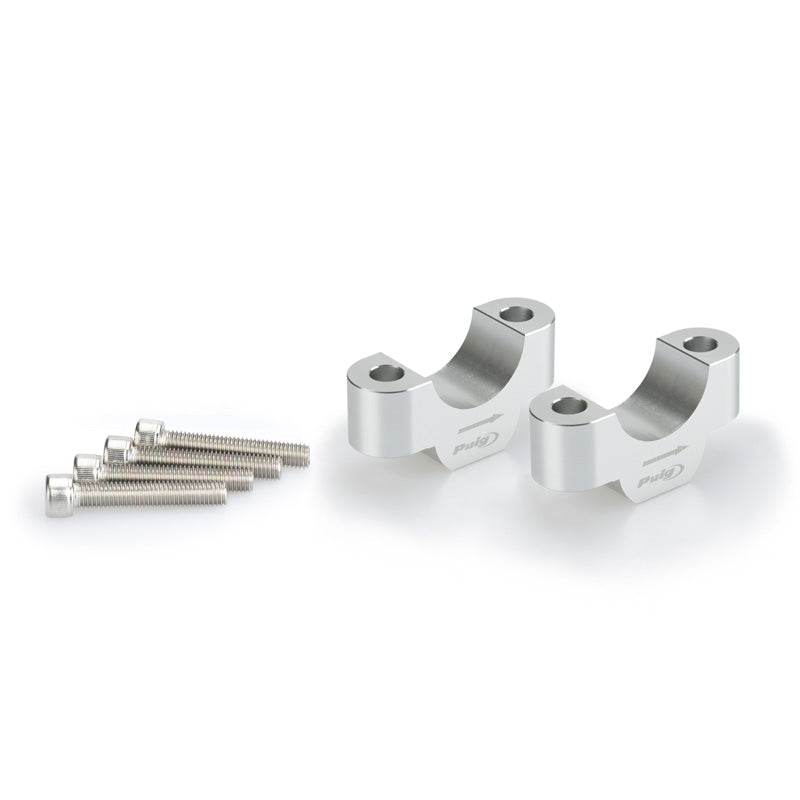 Puig 32MM HANDLEBAR RISERS, 20MM HIGH, SILVER