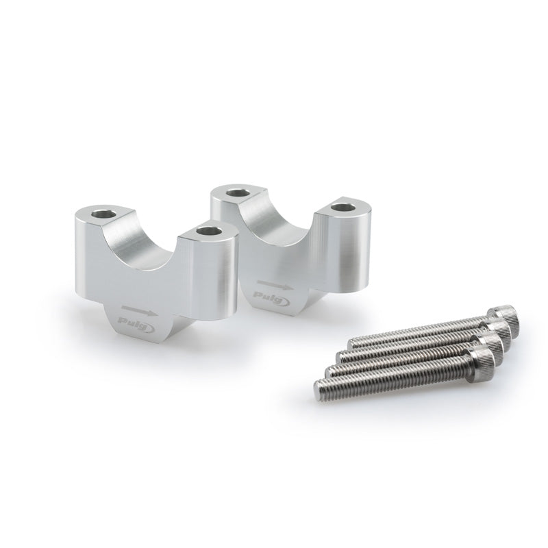 Puig 32MM HANDLEBAR RISERS, 30MM HIGH, SILVER