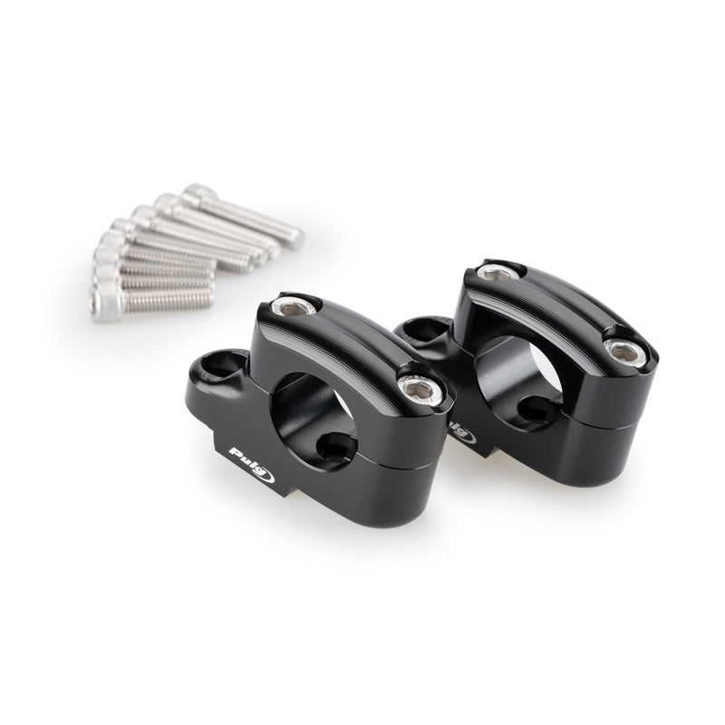 Puig 29MM HANDLEBAR RISERS, 25MM HIGH, 16MM BACK, BLACK