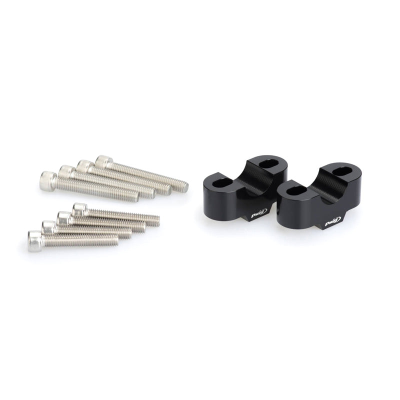 Puig 22MM HANDLEBAR RISERS, 20MM HIGH, BLACK