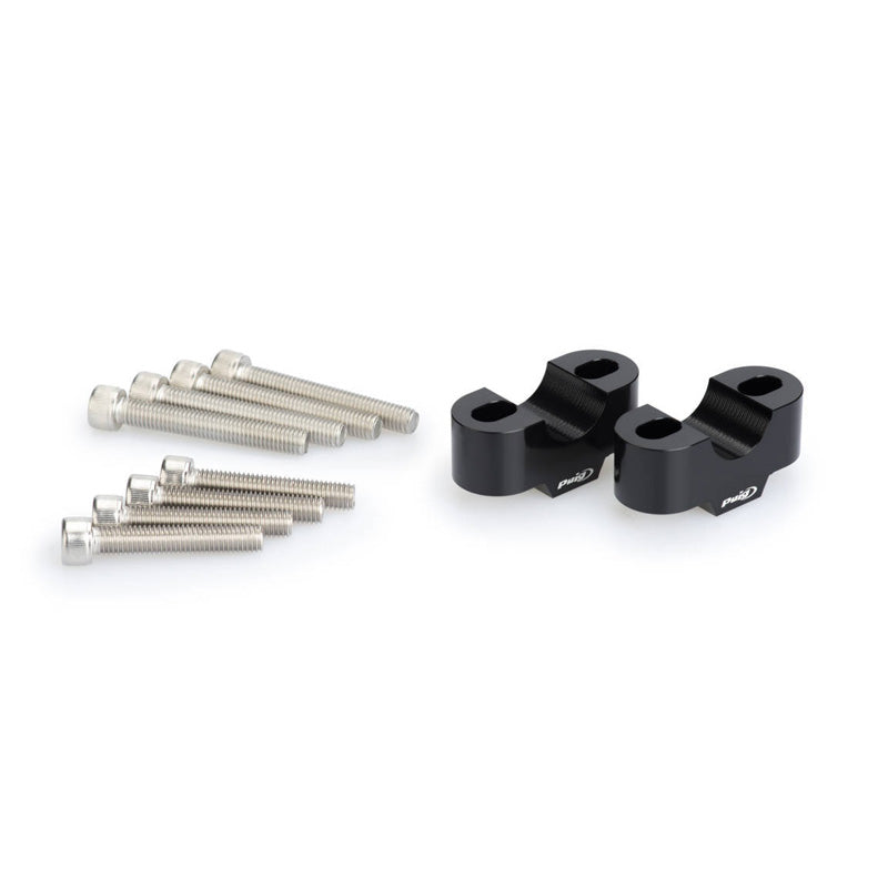Puig 22MM HANDLEBAR RISERS, 30MM HIGH, BLACK
