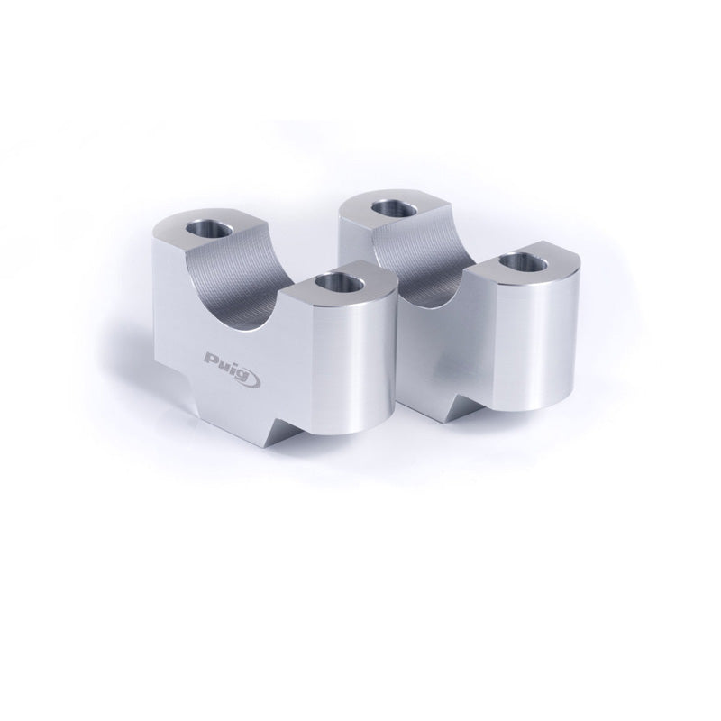 Puig 22MM HANDLEBAR RISERS, 30MM HIGH, SILVER