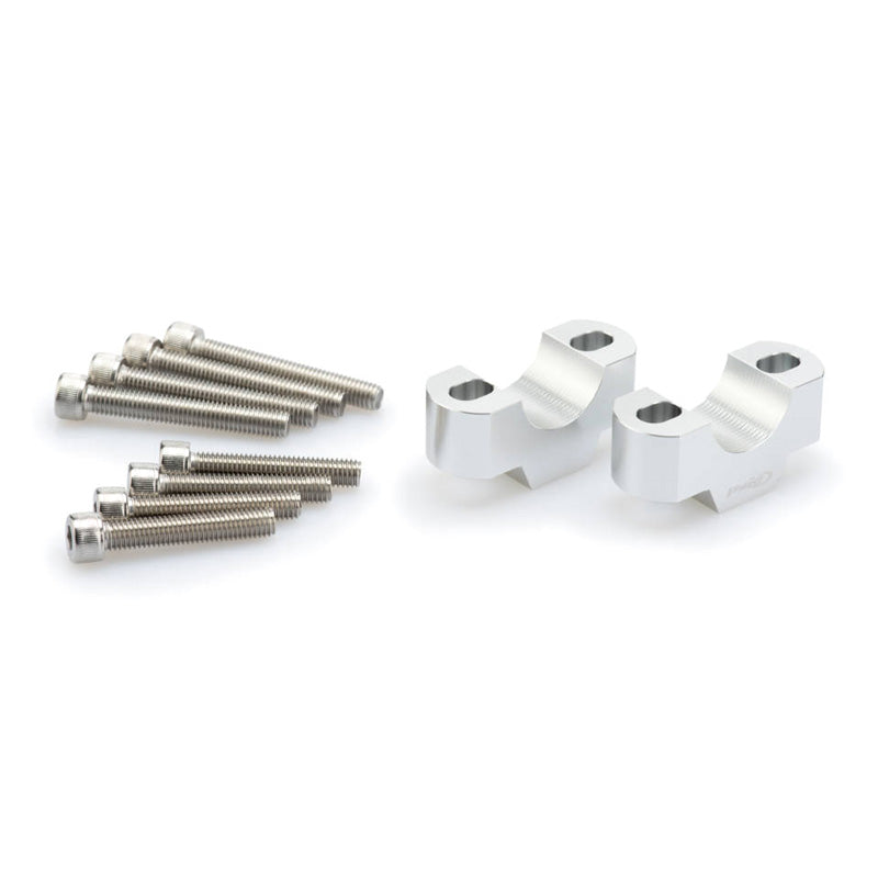 Puig 29MM HANDLEBAR RISERS, 20MM HIGH, SILVER