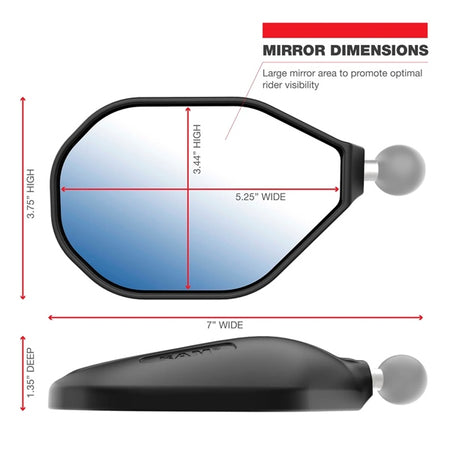 RamMount Mirror Tough-Mirror Kit - M10-1.25 Bases Long