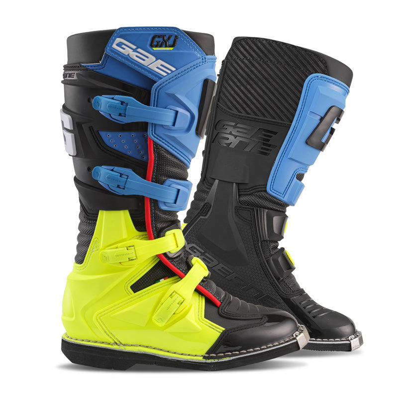 Gaerne GX-J JUNIOR MX BOOTS - Black/Blue/Yellow Fluo
