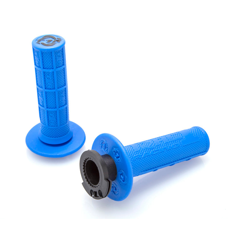 Torc-1 DEFY HOLE SHOT MX LOCK ON GRIPS 1/2 WAFFLE BLUE / INCLUDES