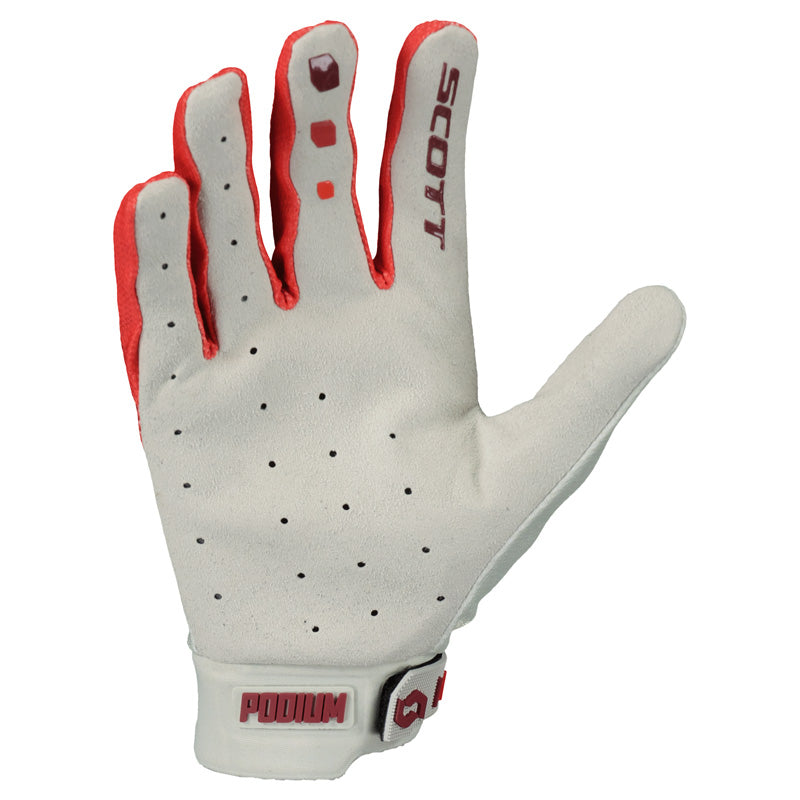Scott PODIUM PRO GLOVES - RED/GREY
