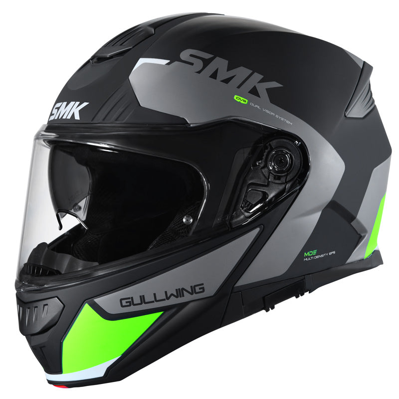 SMK Helmets GULLWING HELMET - Kresto Black/Grey/Yellow Matte