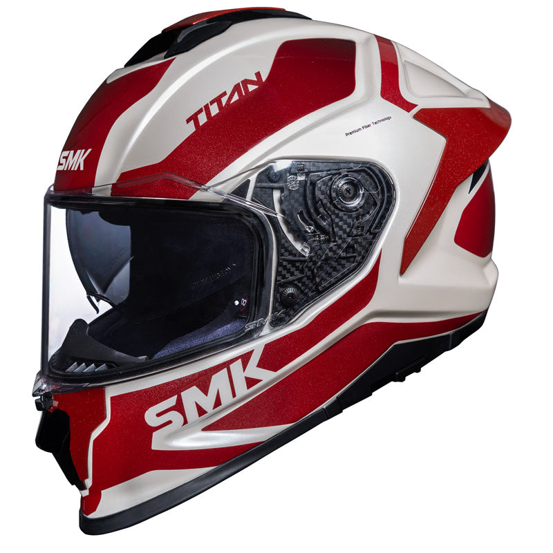 SMK Helmets TITAN PFT HELMET - Arok White/Red/White