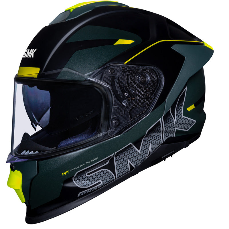 SMK Helmets TITAN PFT HELMET - Firefly Black/Green/Yellow (Matte)