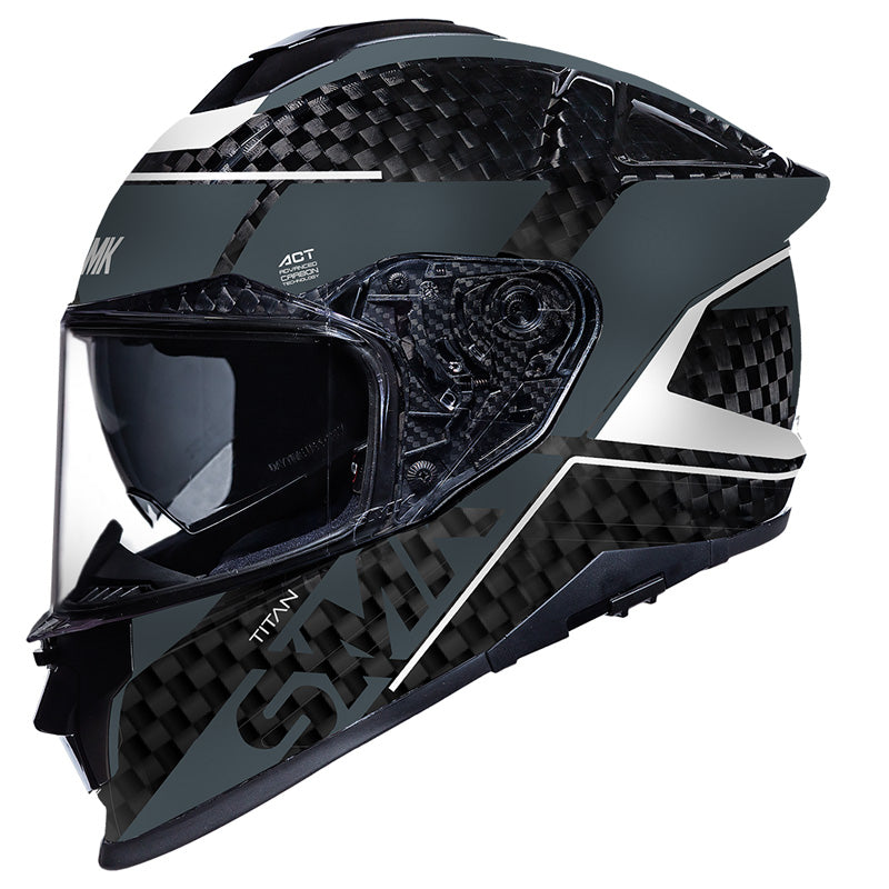 SMK Helmets TITAN CARBON HELMET - Nero Black / Grey / White