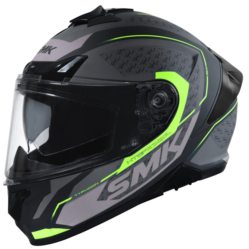SMK Helmets TYPHOON HELMET - Rd1 Black/Grey/Yellow (Matte)