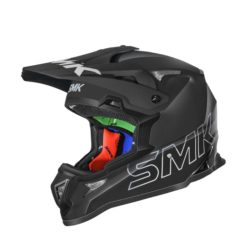 SMK Helmets ALLTERRA HELMET - Solid Black/Grey (Matte)