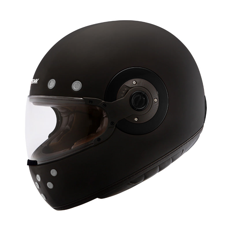 SMK Helmets RETRO HELMET - Solid Black/Black (Matte)