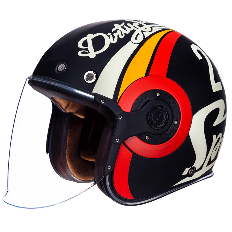 SMK Helmets RETRO JET HELMET - Speed Tt Black/White/Red (Matte)