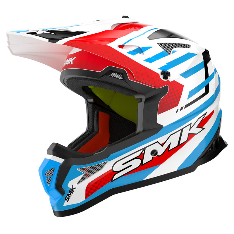 SMK Helmets ALLTERRA HELMET - Bulldozer White/Blue/Red