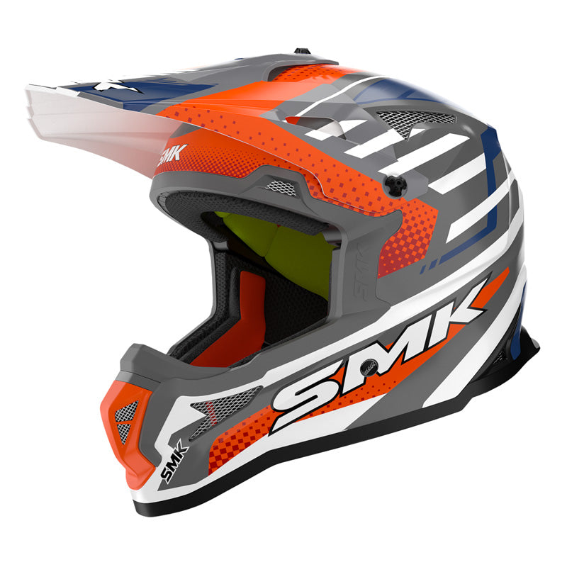 SMK Helmets ALLTERRA HELMET - Bulldozer Grey/White/Orange (Matte)