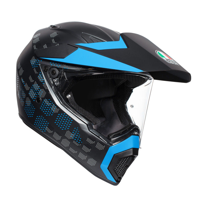 AGV AX-9 HELMET - ANTARTICA - Matte Black/Cyan