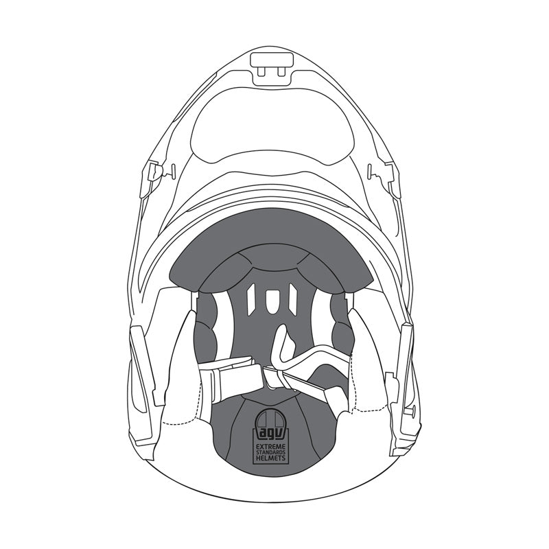 AGV DOUBLE FACE REMOVABLE CROWN PAD BLACK - SPORTMOD
