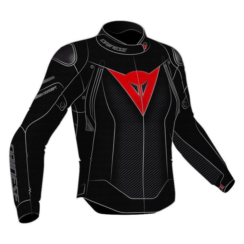 Dainese SUPER SPRINT D-DRY JACKET LADY BLACK/LAVA RED (46)